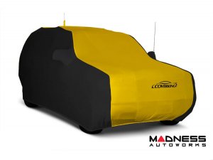 Volkswagen ID. Buzz Custom Fit Vehicle Cover - Satin Stretch - Velocity Yellow w/ Black Sides + Rear Passenger Charger Port Flap